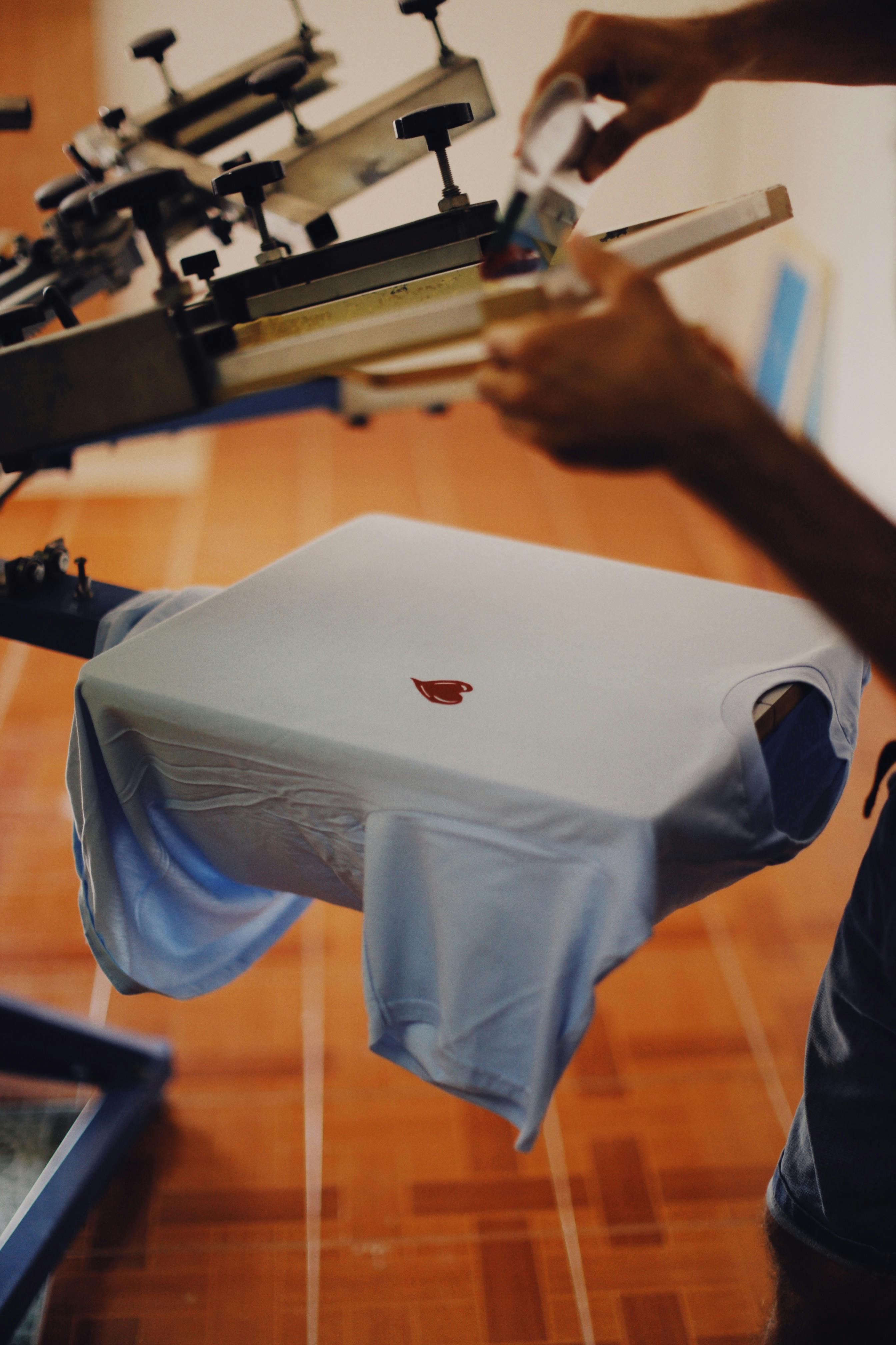 Professional screen printing equipment and printed materials