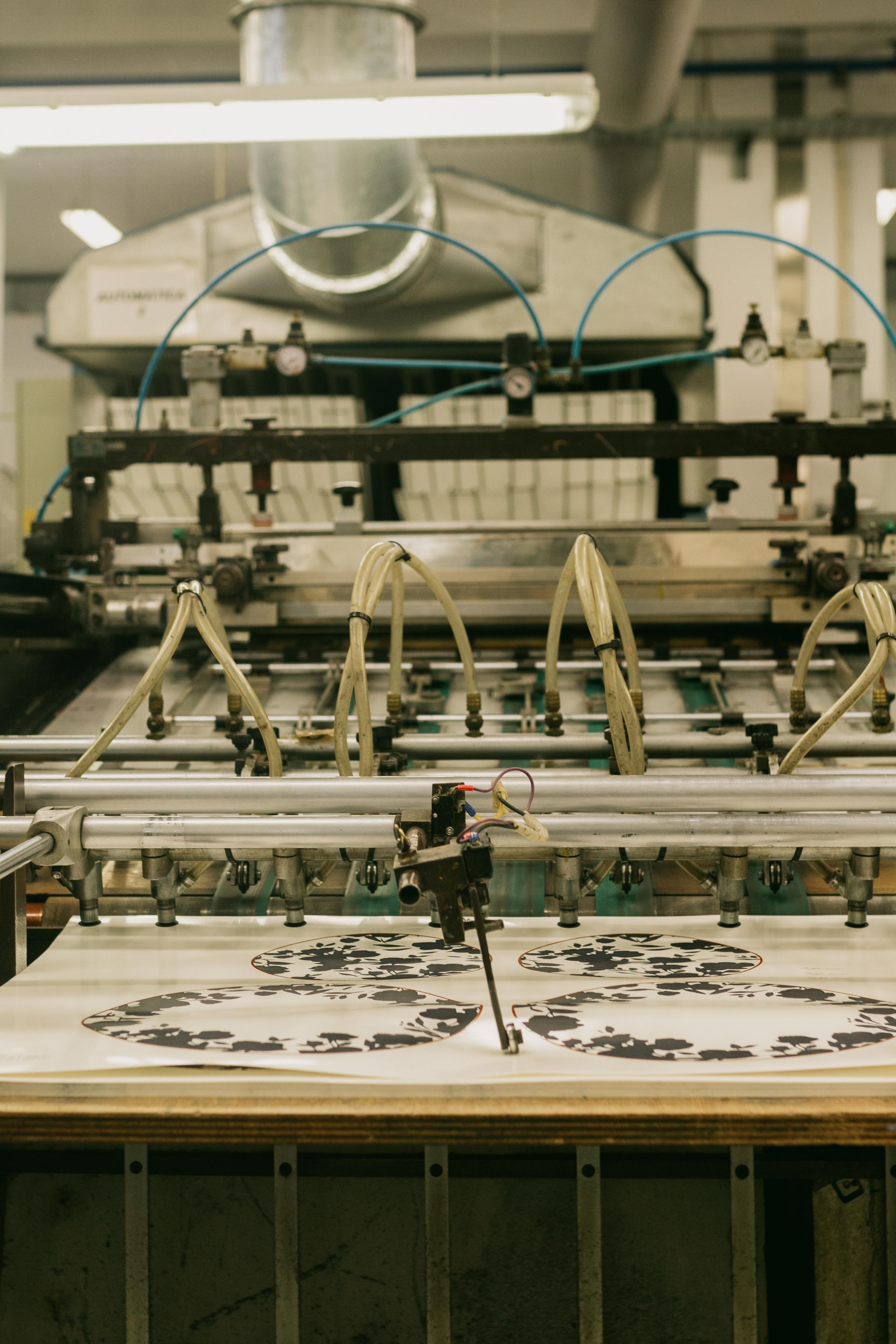Modern printing facility with professional equipment